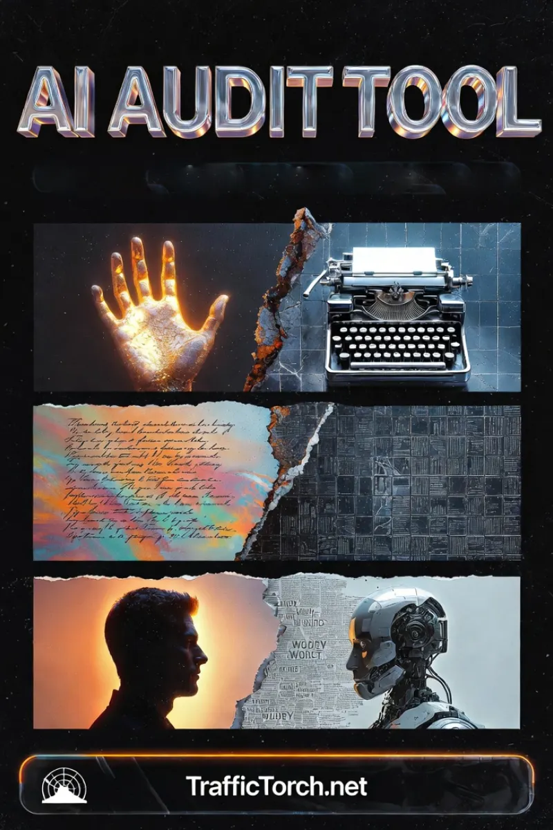 Sentence Length & Vocabulary Infographic – Human Flow vs AI Grid – Traffic Torch AI Audit Tool