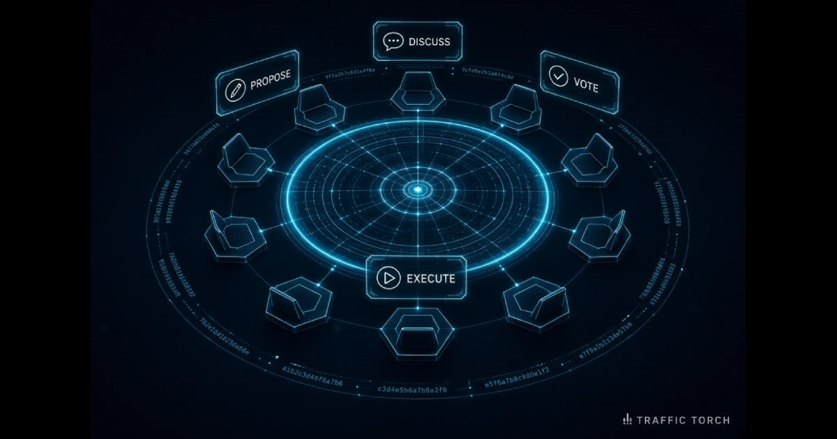 Decentralised governance help guide – Round Table, proposals, votes, Objector's Bench, audit chain, and simulator