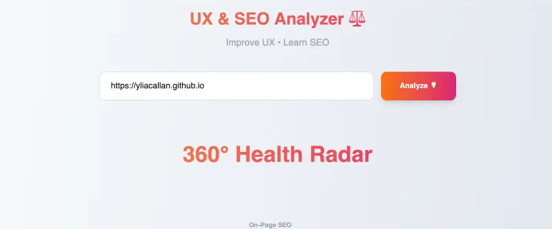 SEO UX analysis input url form